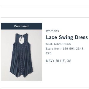 Abercrombie and Fitch Lace Swing Dress in blue